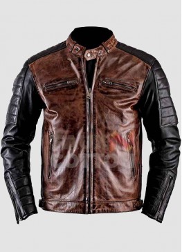 Men's Vintage Cafe Racer Leather Jacket